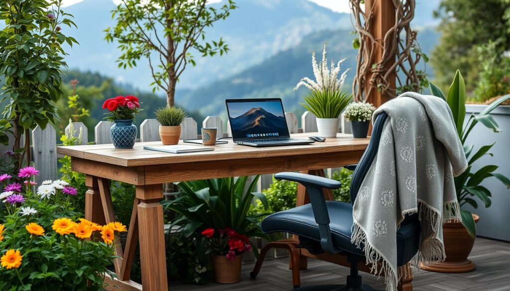 Outdoor workspace setup