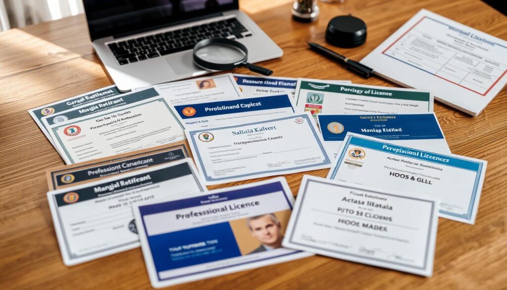 Professional licenses