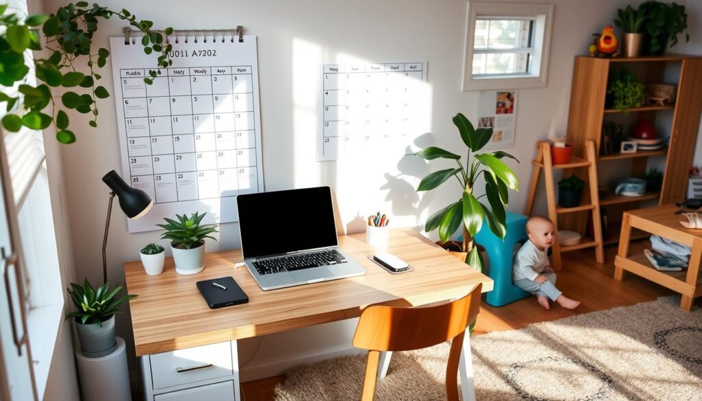 Work-at-home mom routine