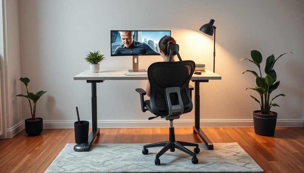ergonomic office setup