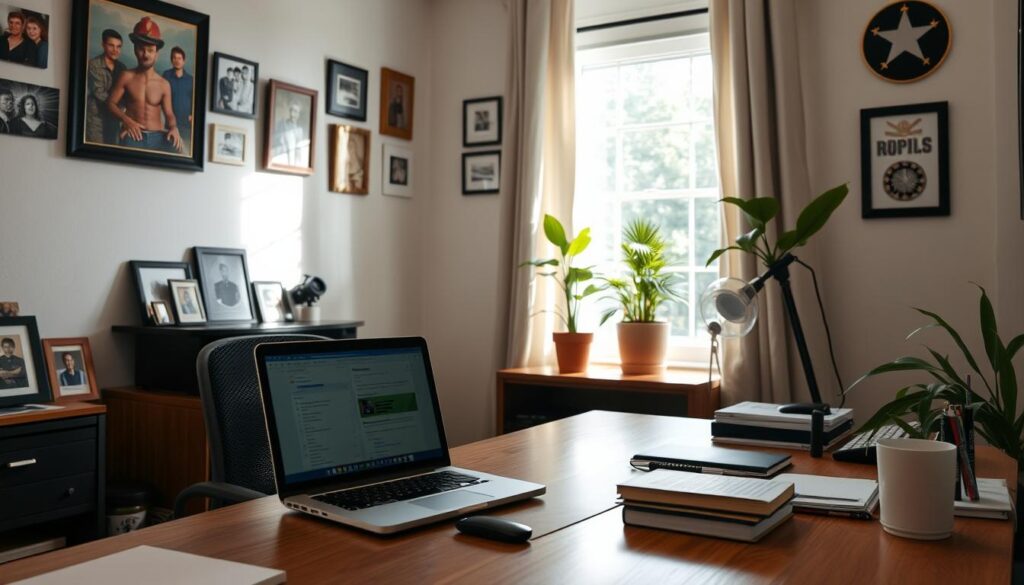 military spouse working from home