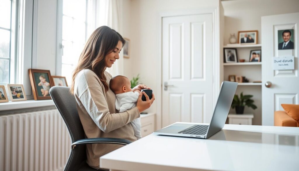 work from home mom with baby setting boundaries