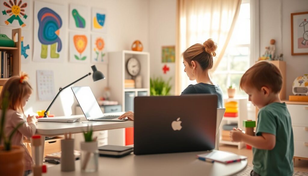 work from home mom with kids